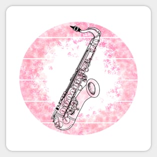 Floral Saxophone Japanese Cherry Blossom Saxophonist Musician Sticker